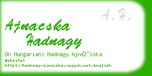 ajnacska hadnagy business card